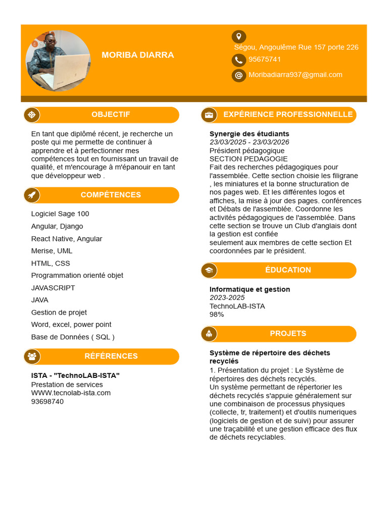 Moriba Diarra - 0727251237107640 | PDF | Internet | Internet et Web
