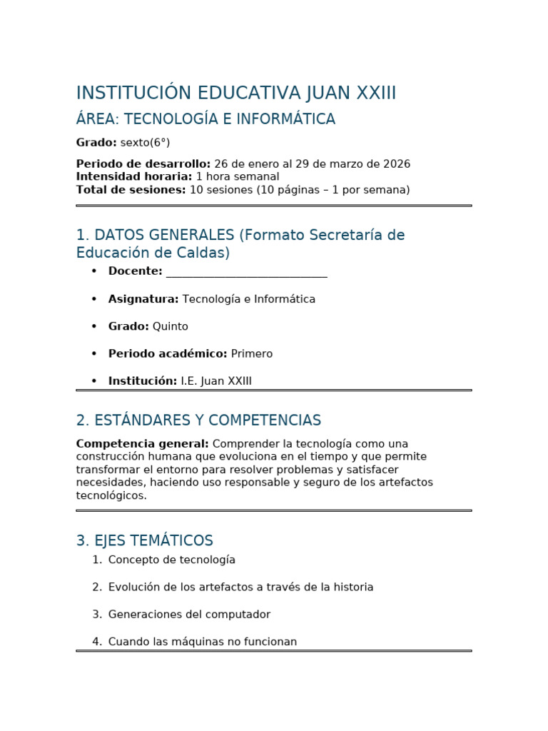Guía Pedagógica Tecnología E Informática - Grado Sexto | PDF | Circuito ...