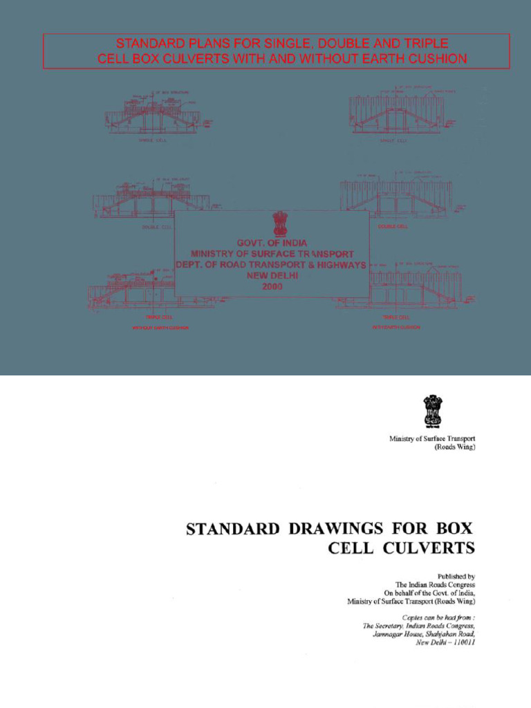 Irc Standard Drawing For Box Cell Culvert Bridges 2000 Full Compress | PDF