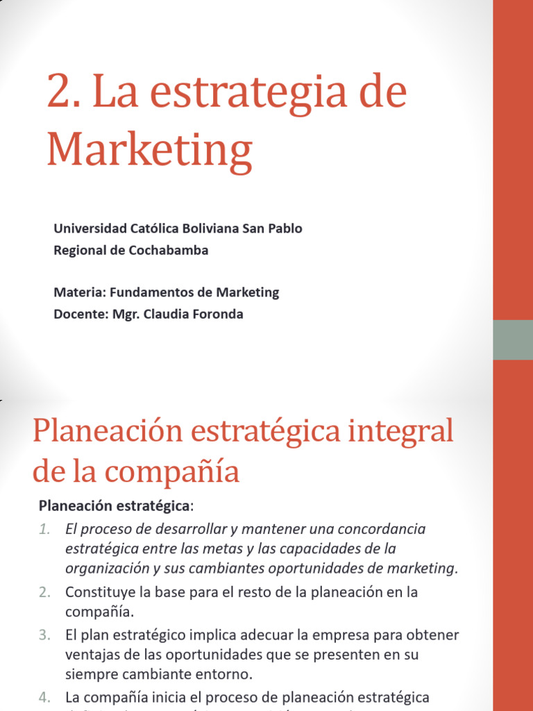 La Estrategia de Marketing | PDF | Marketing | Segmentación de mercado