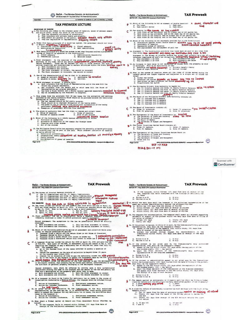 ReSA B49-Tax (Annotated) | PDF