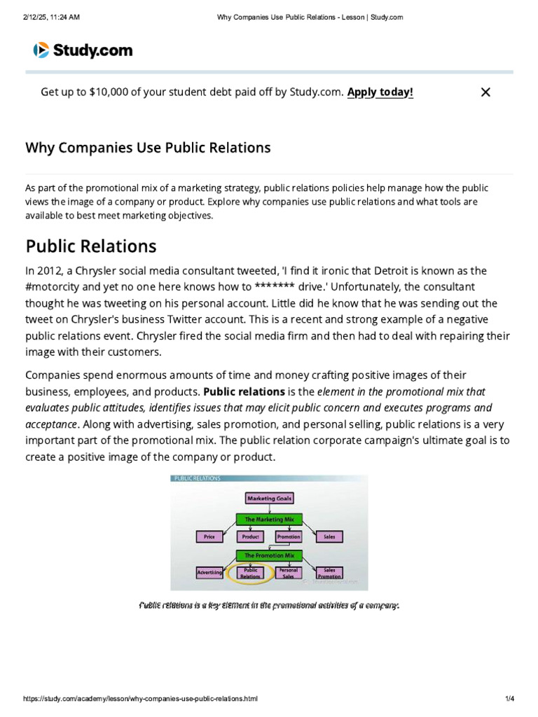 004 Why Companies Use Public Relations - Lesson _ Study | PDF