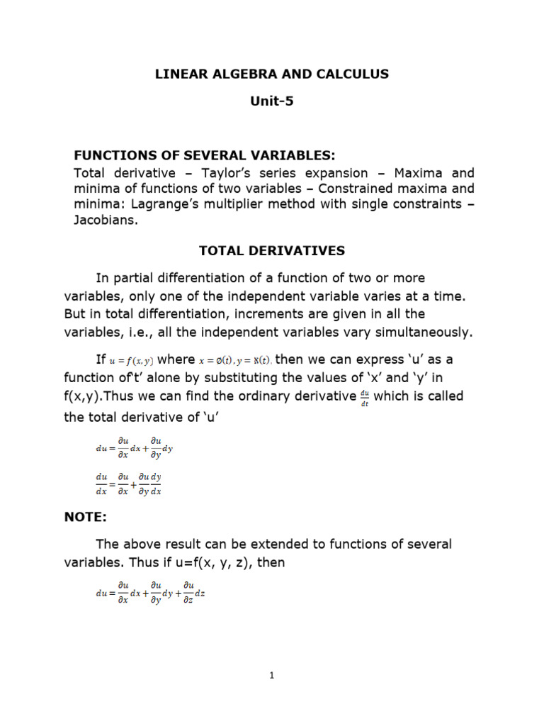 4 - Function of Several Variables-1-10 | PDF | Derivative | Subtraction