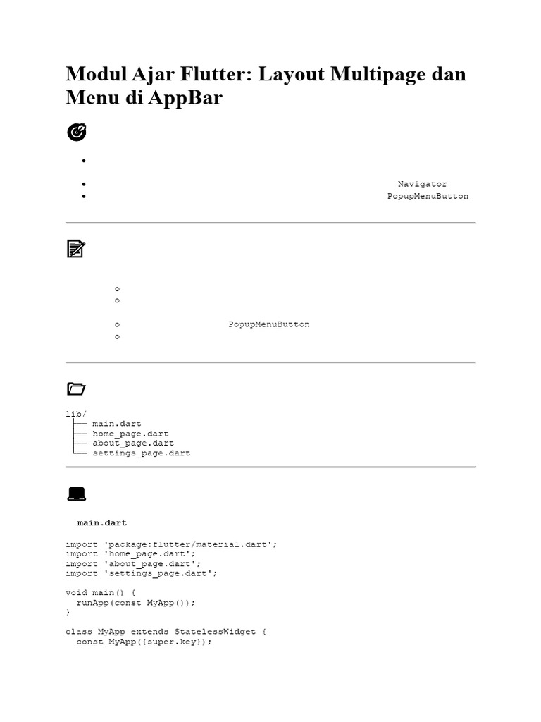 Modul Ajar Flutter Layout Dan Menu | PDF | Alphabet Inc. | Industri ...