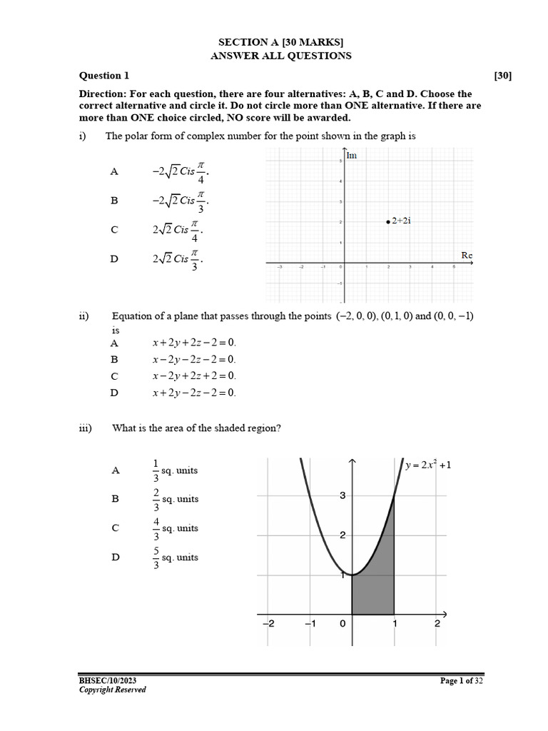 2023 BHSEC Mathematics QP | PDF | Euclidean Geometry | Geometry