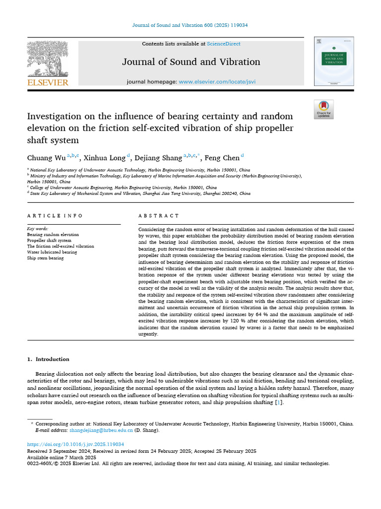 Investigation On The Influence of Bearing Certainty and Random | PDF ...