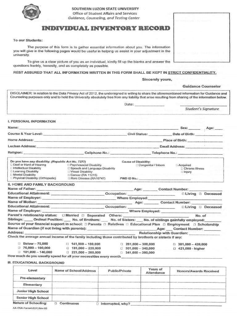 Individual Inventory Record Updated | PDF
