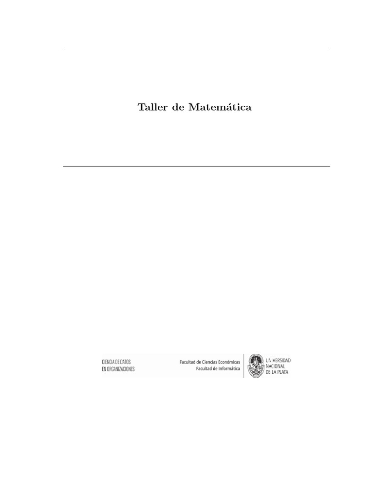Taller de Matemática | PDF | Proposición | Si y solo si