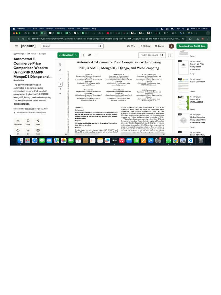 Automated Ecommerce Price Comparison (1) | PDF