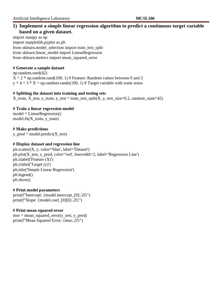 Final Ai Lab Mtech 1ST Sem Syllabus | PDF | Support Vector Machine ...