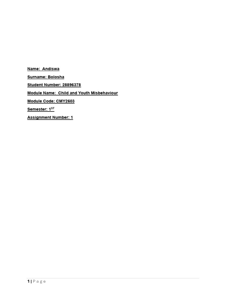 Cmy2603 Assignment 1 s1 | PDF | Violence | Crimes