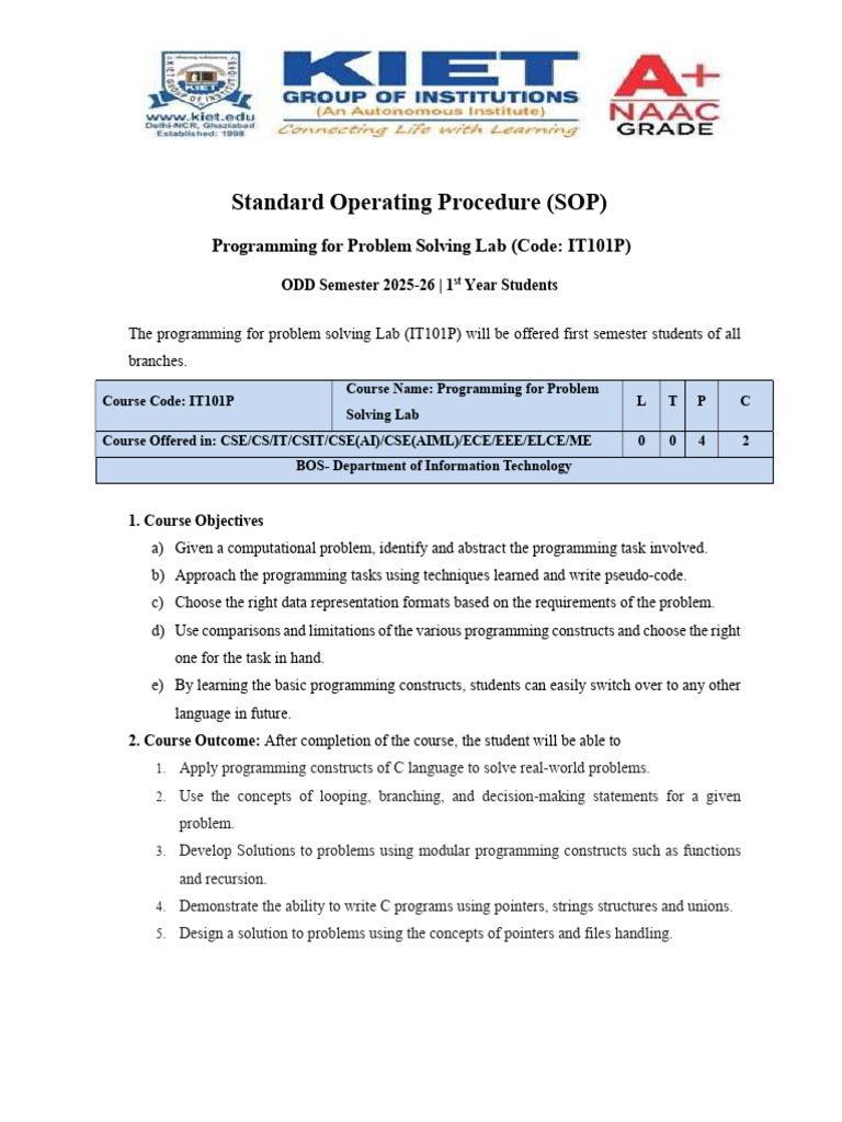 Sop PPS It101p 07-08-2025 | PDF | Matrix (Mathematics) | String ...