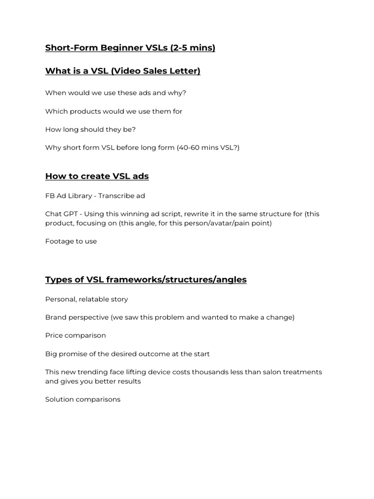 5 Short From Begginer Vls | PDF