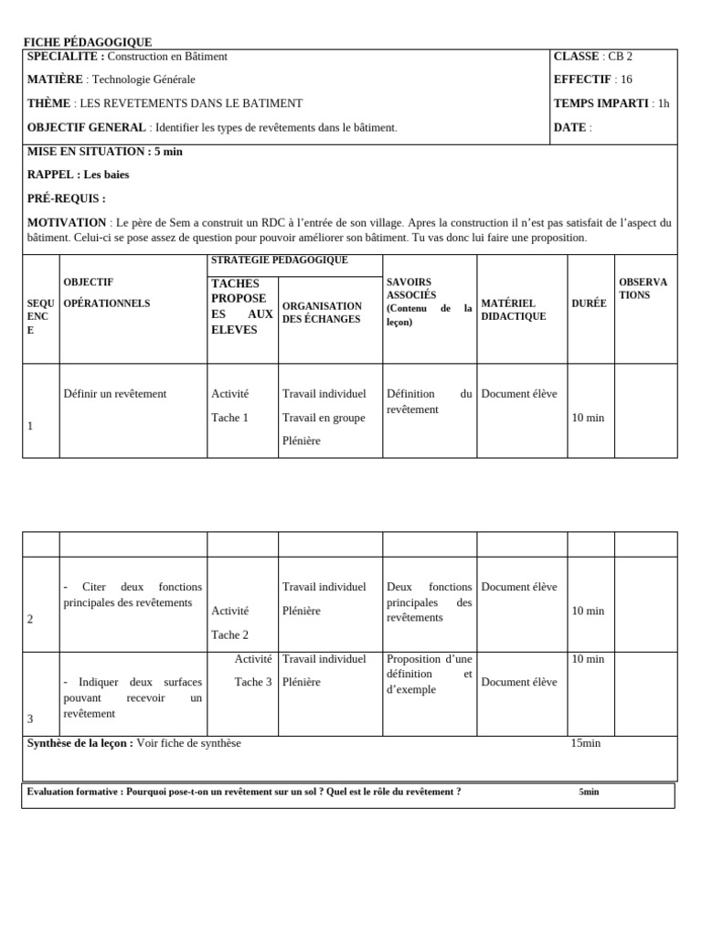 Fiche Complète Chanceline | PDF | Pédagogie
