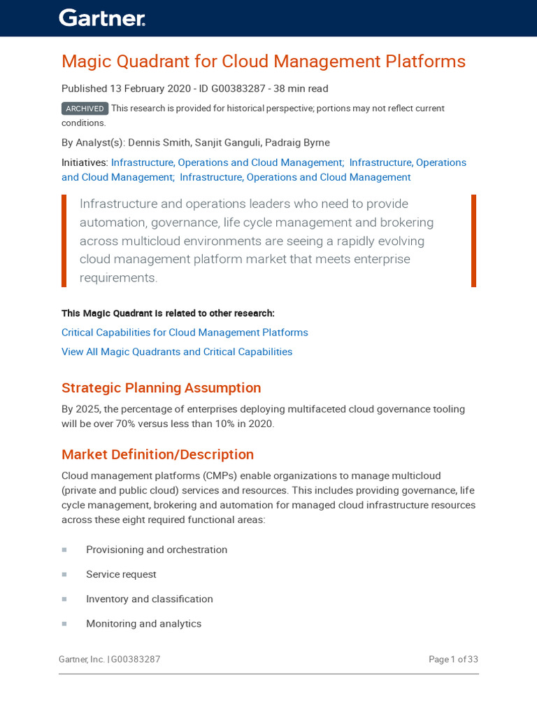 Magic Quadrant For C 383287 NDX | PDF | Cloud Computing | Software As A ...