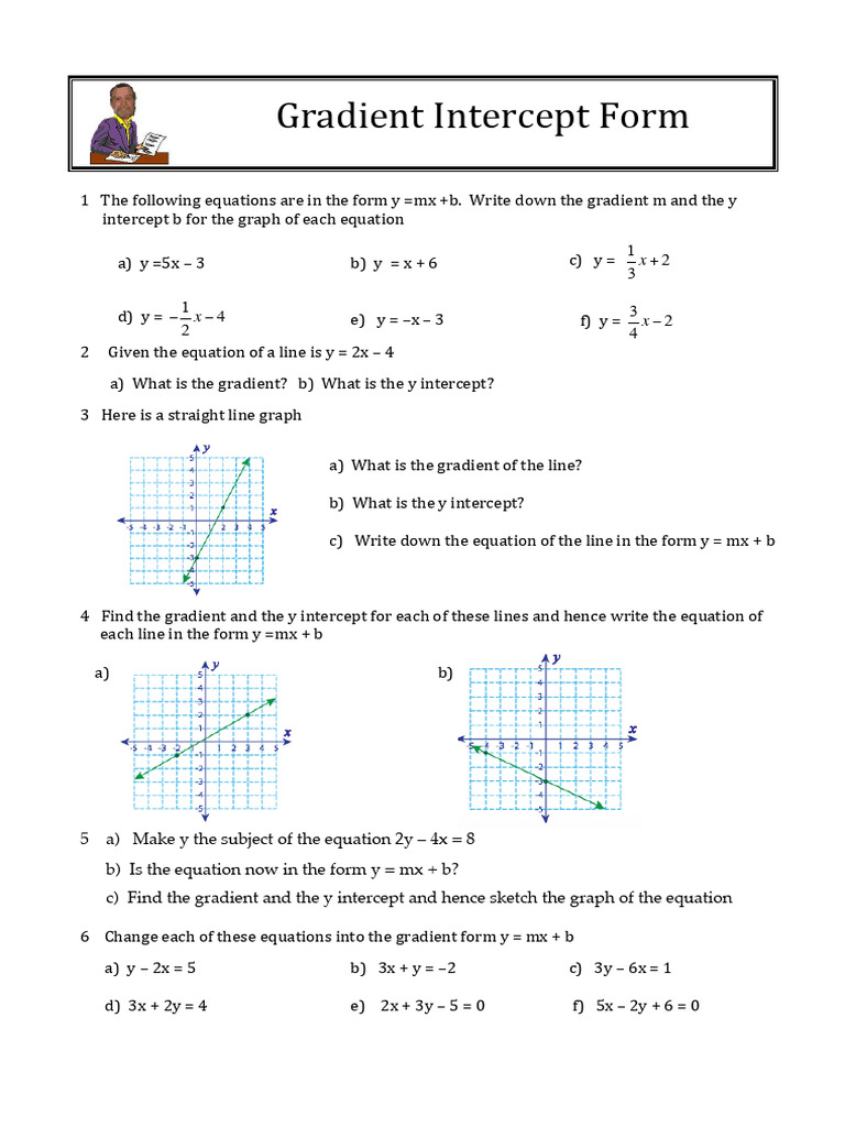 1 Gradient Intercept Form | PDF | Mathematical Analysis | Mathematical ...