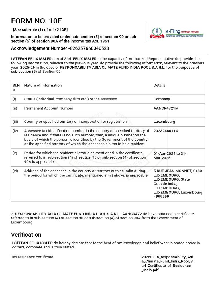 Form 10F Filed Form New | PDF