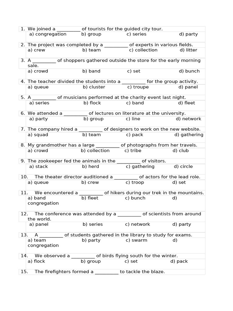 Multiple Choice Exercise | PDF