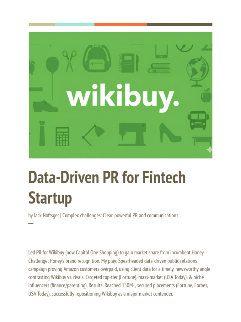Case Study - Fintech - Data-Driven PR For Wikibuy | PDF