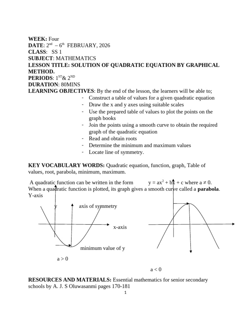 LESSON PLAN SS1 (T2, WK 4) (3) (1) | PDF | Gibbs Free Energy | Chemical ...