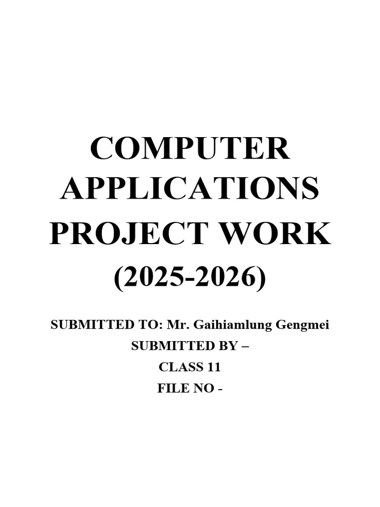Class 11 Computer Project 2025-2026 | PDF | Computer Programming ...