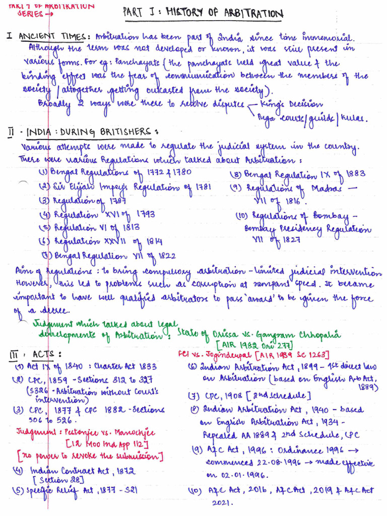 Arbitration Notes Part I To Part VI | PDF