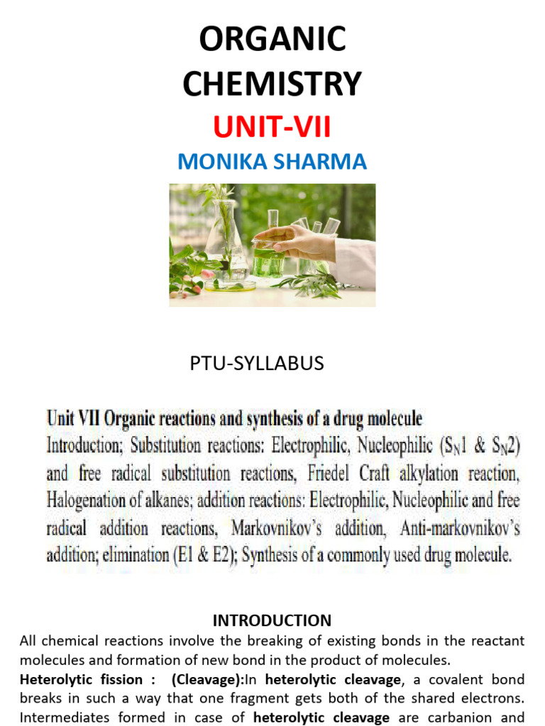Organic Chemistry Unit-Vii | PDF | Chemical Reactions | Alkene