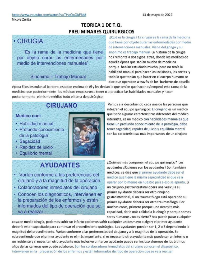 Técnica Quirúrgica Tema 1pdf | PDF
