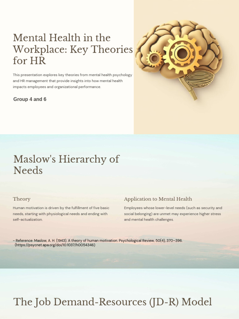 Mental Health in the Workplace Key Theories for HR.pptx | PDF | Stress ...