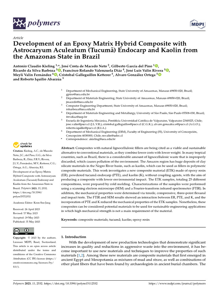 Development of An Epoxy Matrix Hybrid Composite With | PDF | Composite ...