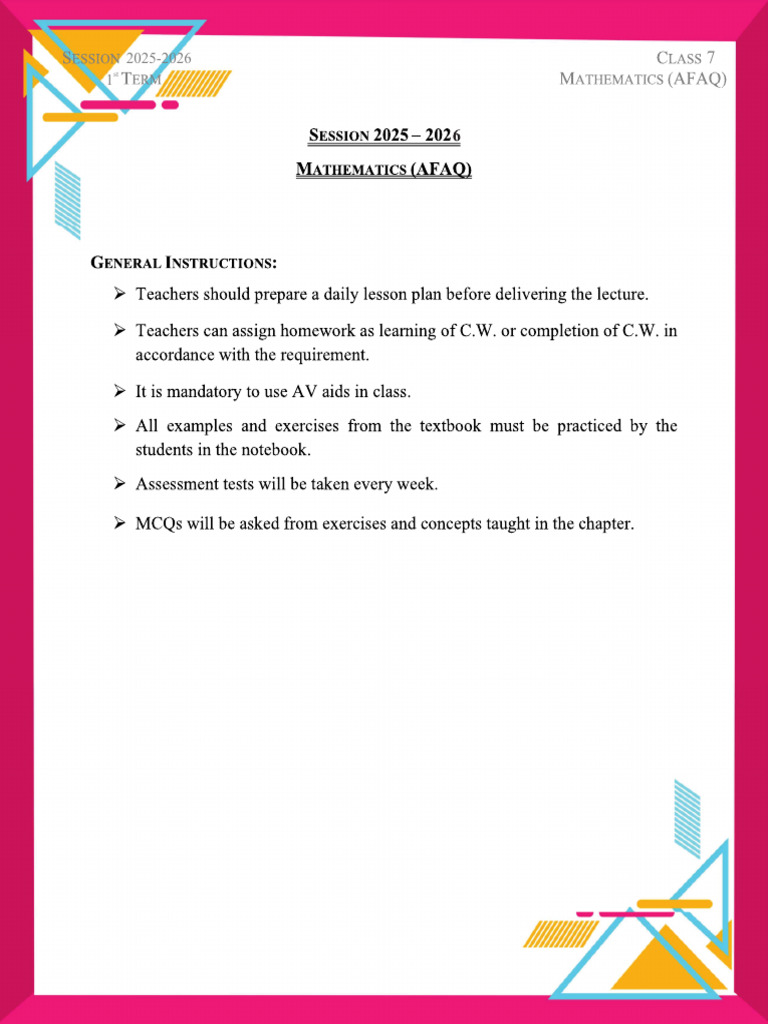 Mathematics 7 AFAQ | PDF