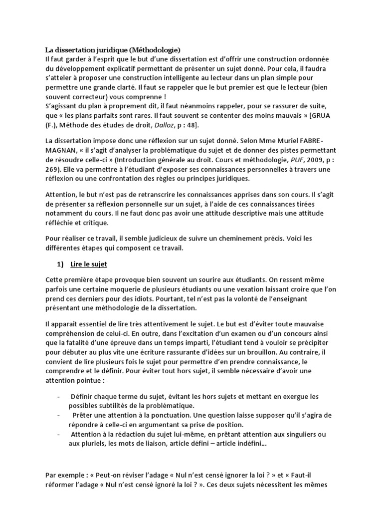 organisation dissertation juridique