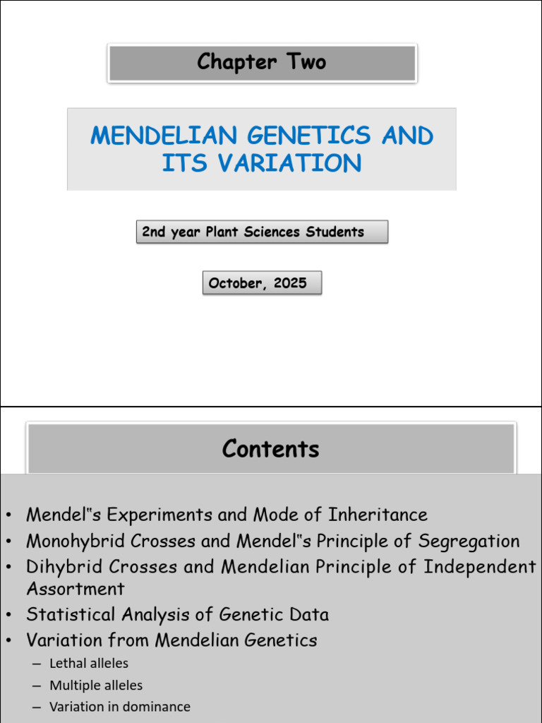Chapter 2 Mendelian Genetics and Its Variation (1)(2) | PDF | Dominance ...