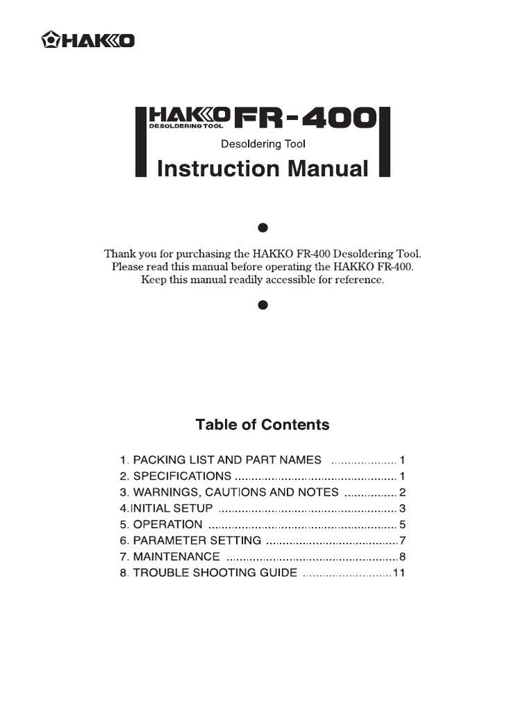 FR-400 Manual (en) | PDF