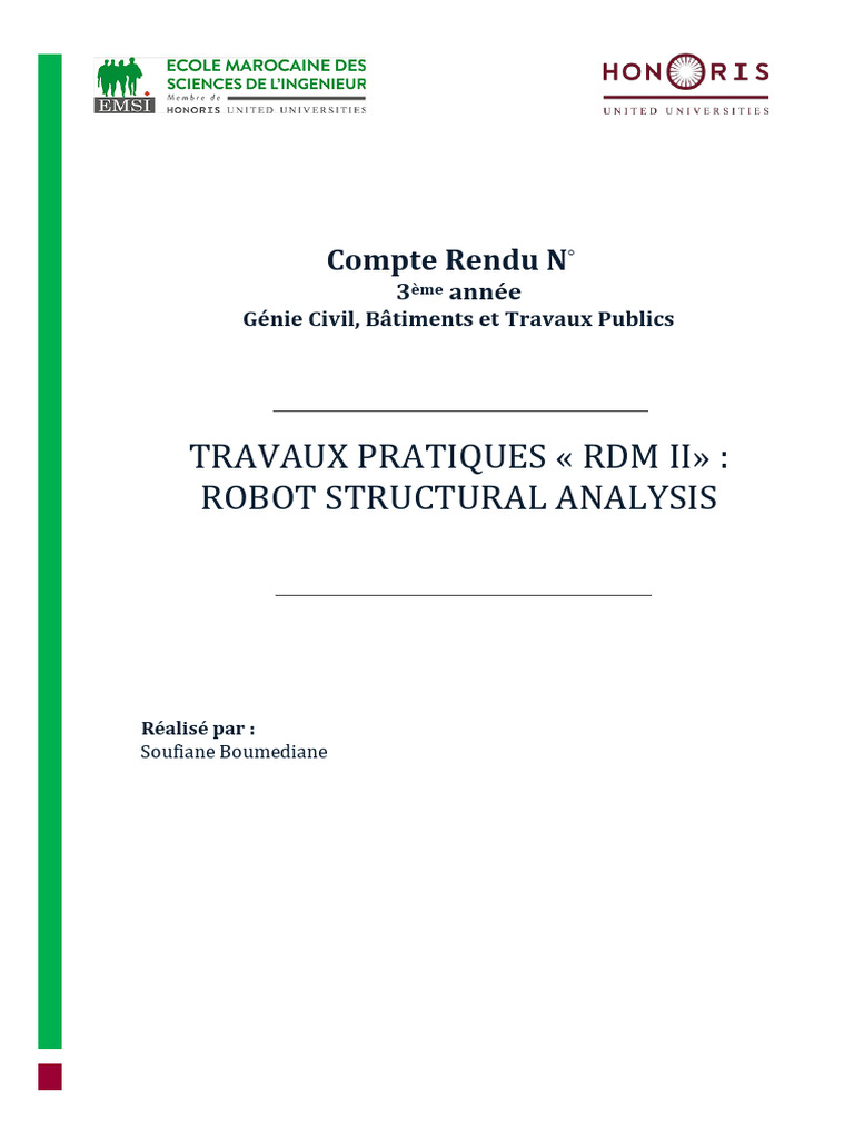 Compte_rendu_TP_RDM_9 | PDF | Treillis (assemblage) | Béton armé