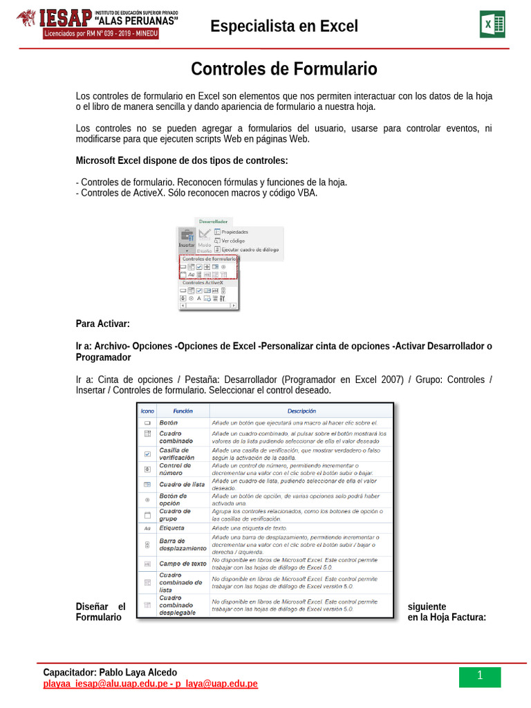 Controles de Formularios - Especialista en Excel | PDF | Microsoft ...
