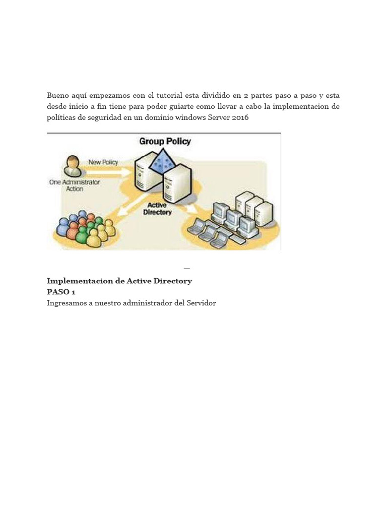 Tutorial Implementacion Politica de Seguridad en Windows Server | PDF ...