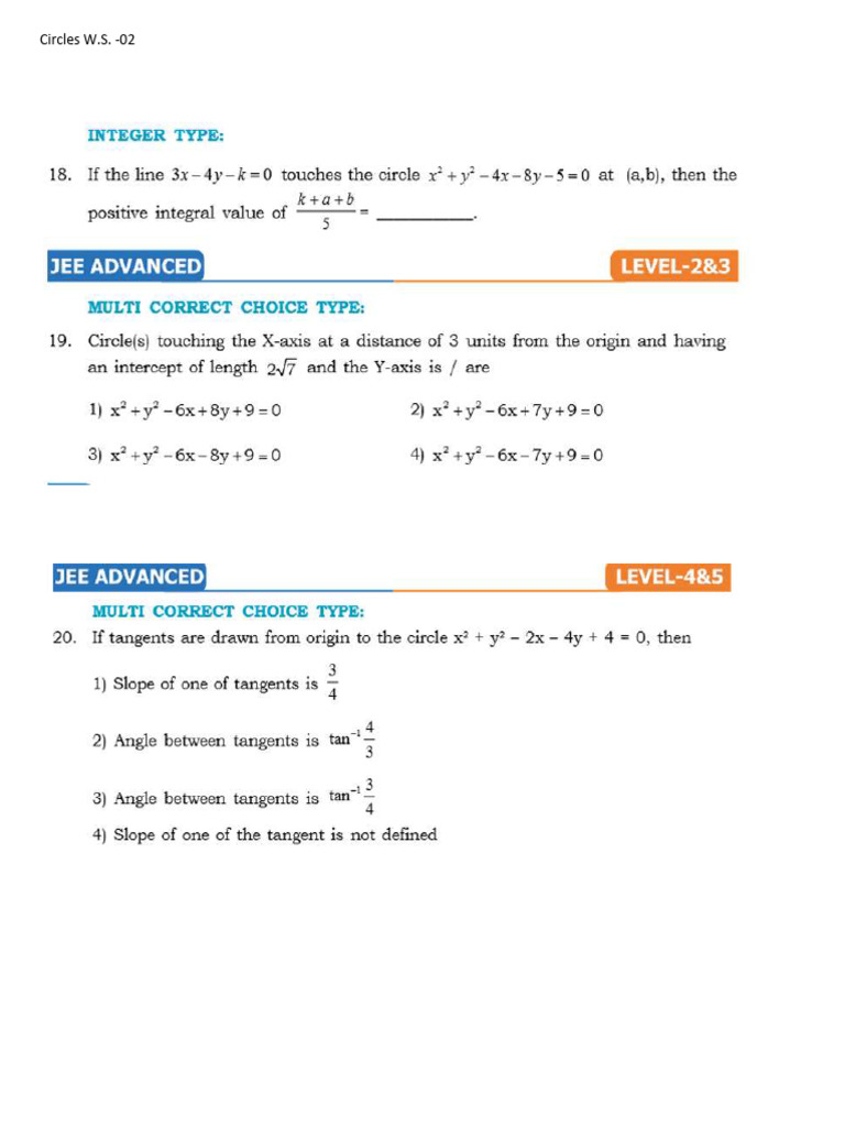 Circles WS 02 | PDF
