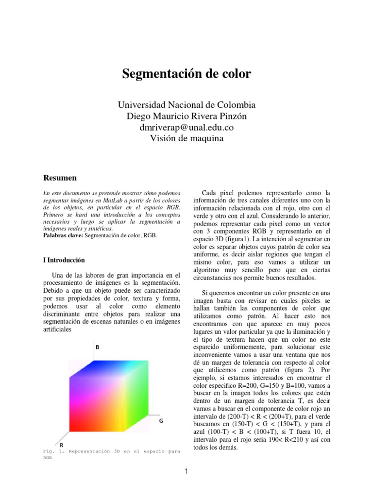 Segmentación de Color en MatLab | PDF | Segmentación de imagen | Color