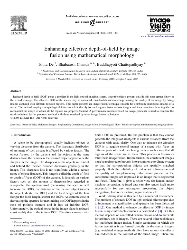 Enhancing Effective Depth-Of-Field | PDF | Aperture | Wavelet