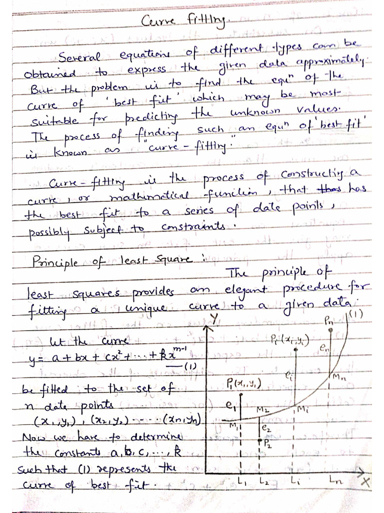 Unit 3 Curve Fitting | PDF