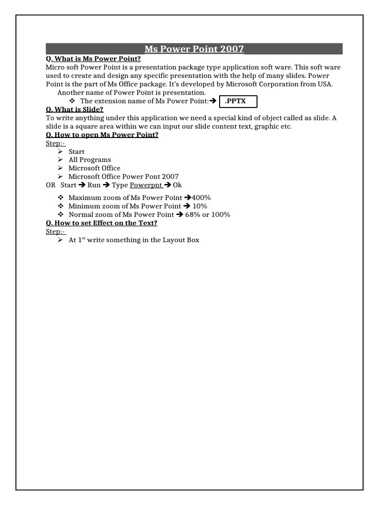 Ms Power Point 2007 | PDF | Computer Architecture | Computing
