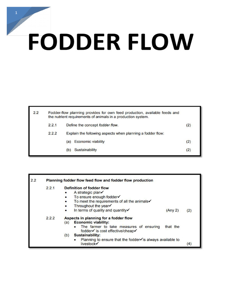 Fodder Flow | PDF | Fodder | Food Industry