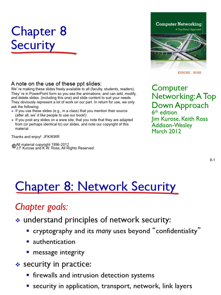 Chapter 8 Security Kurose | PDF | Transport Layer Security | Public Key ...