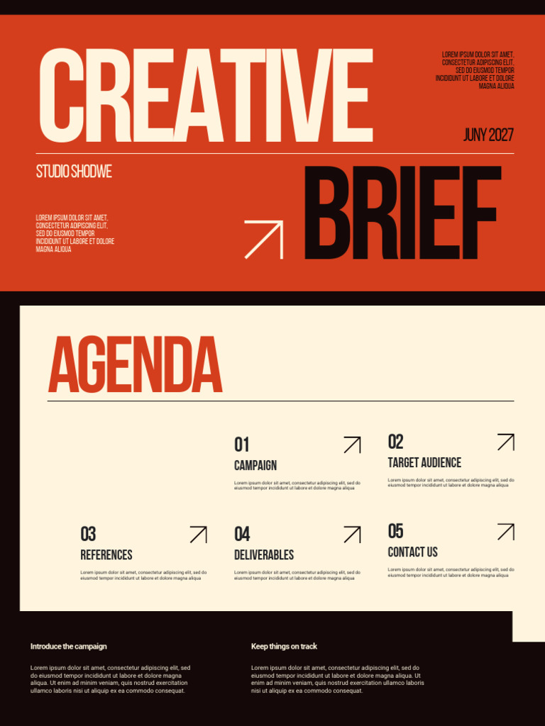 Red and Black Bold Typographic Creative Brief Presentation | PDF