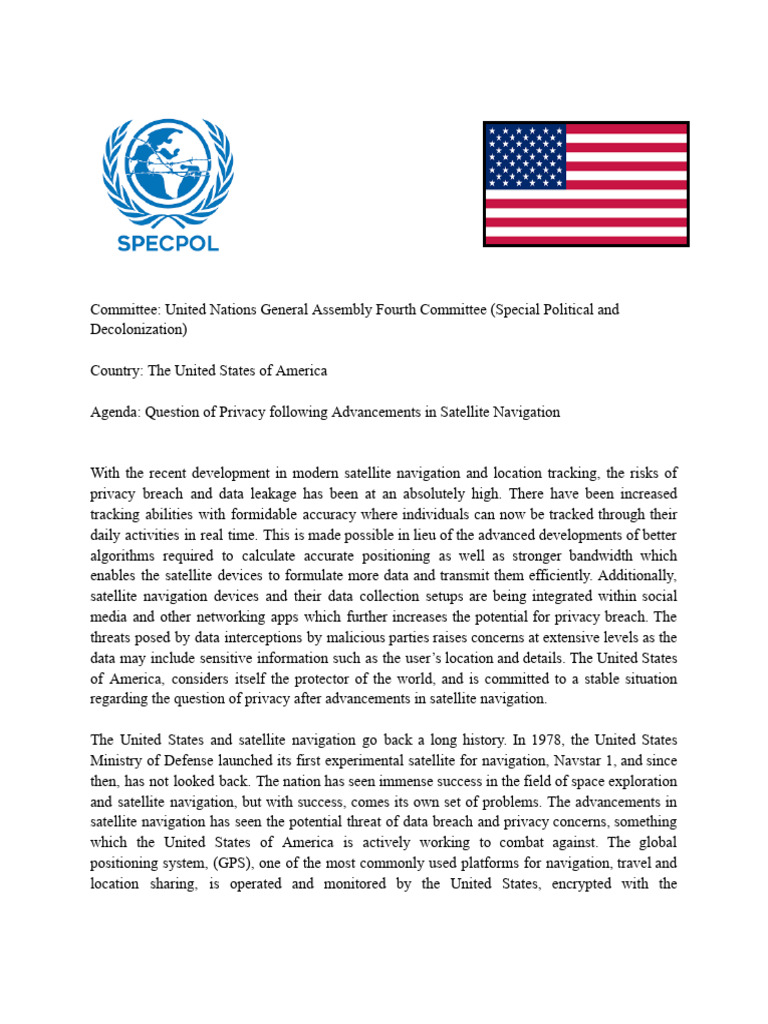Sample Position Paper For MUN | PDF | Navigation | Privacy