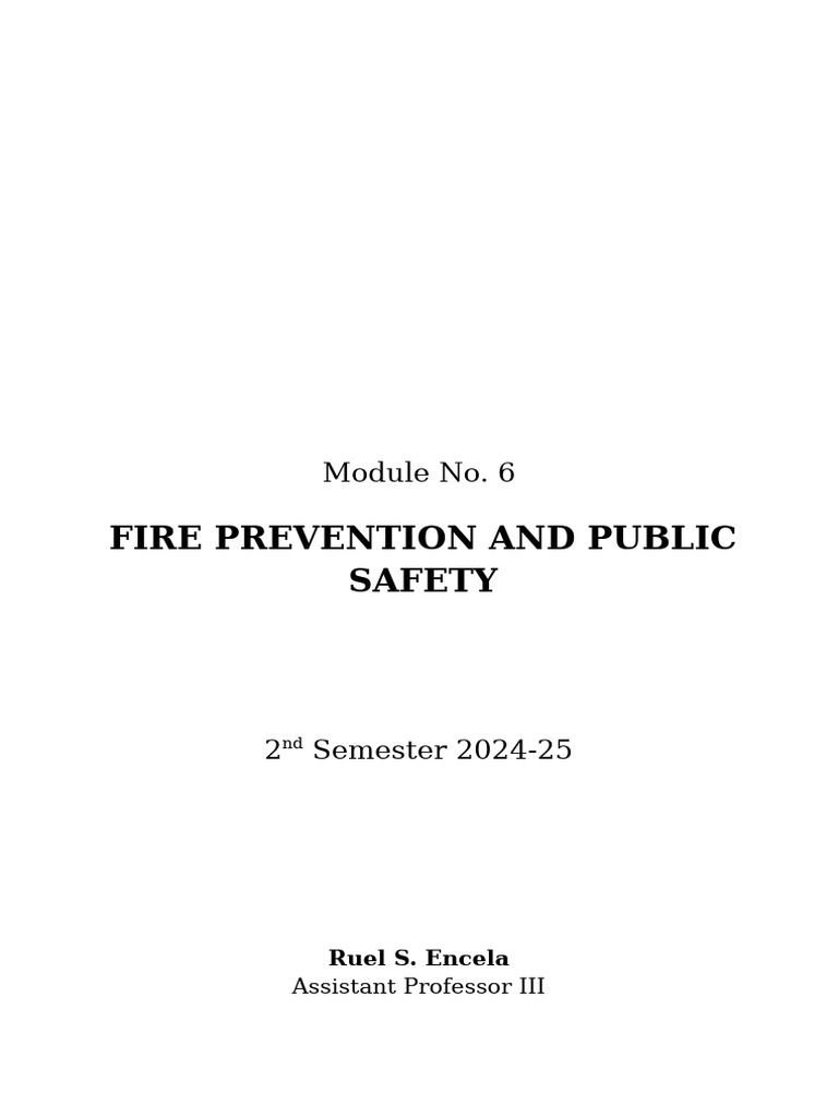Module 6 Fire Prevention Public Safety 1 | PDF | Arson | Crime & Violence