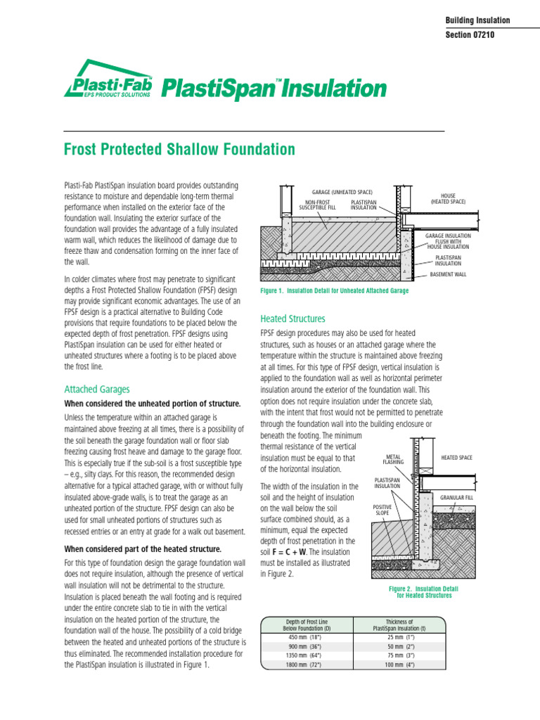 Plastifab - Frost Protected Shallow Foundation | PDF | Frost | Thermal ...