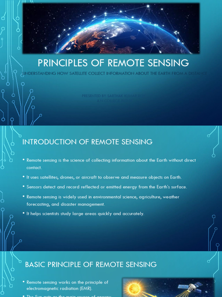 Principles of Remote Sensing | PDF | Remote Sensing | Sensor
