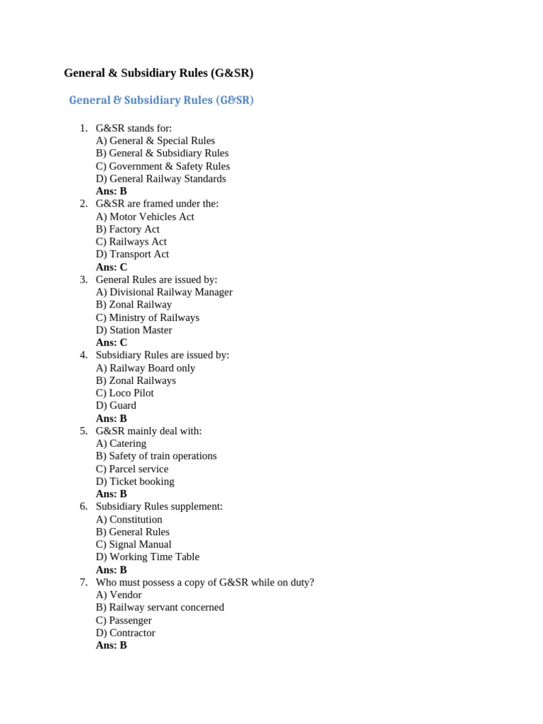 General GR&SR | PDF | Transport | Land Transport